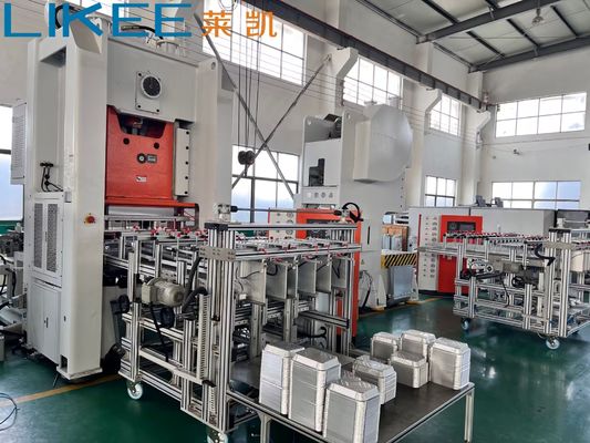 خرید LK-T80 Aluminum Foil Container Making Machine with Quick Mold Change System, 80ton Press Capacity, and Mitsubishi PLC Control online manufacture