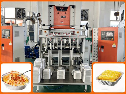 کیفیت  LK-T80 Aluminum Foil Making Machine Container Hydraulic Quick Mold Change in 15 Mins کارخانه