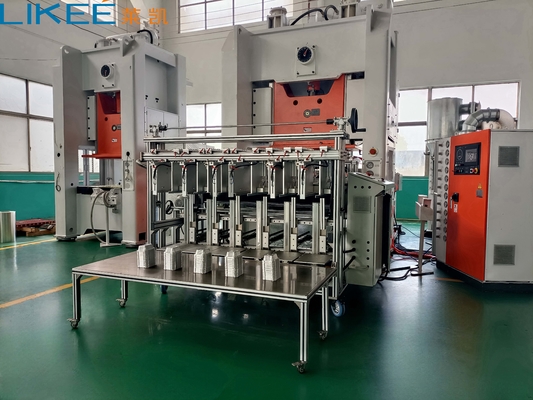 دستگاه ساخت ظرف فویل آلومینیومی تمام اتوماتیک 130 تنی نقره ای 380 ولت 50 هرتز LK-T130