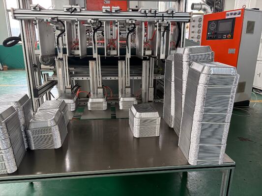 دستگاه ساخت ظرف غذای فویلی آلومینیومی LK-T80 با شکل گرد، رنگ نقره‌ای، مدل 8011