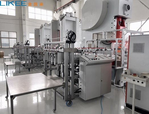 Aluminium Foil Container Making Machine 63 Ton Press 3 Cavity Mould 9000-12000 Pcs/H Fully Automatic Production Line